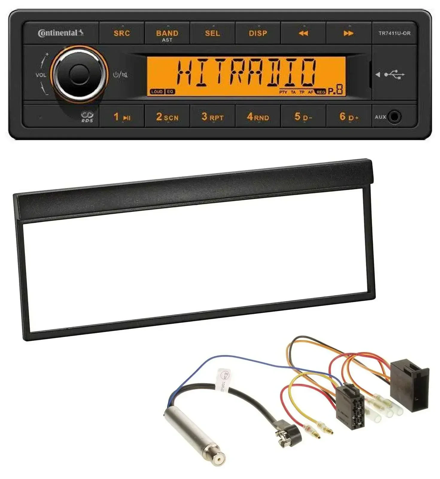 Автомагнитола Continental 1-DIN, USB, AUX, MP3 для Skoda Fabia (до 2003)