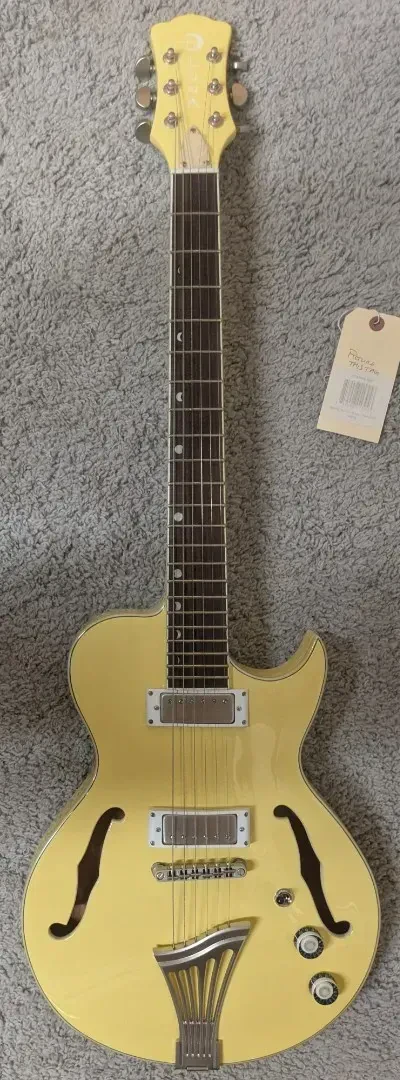 Luna ATH SUN Athena Semi-Hollow-Body Electric Guitar, Sunshine Yellow