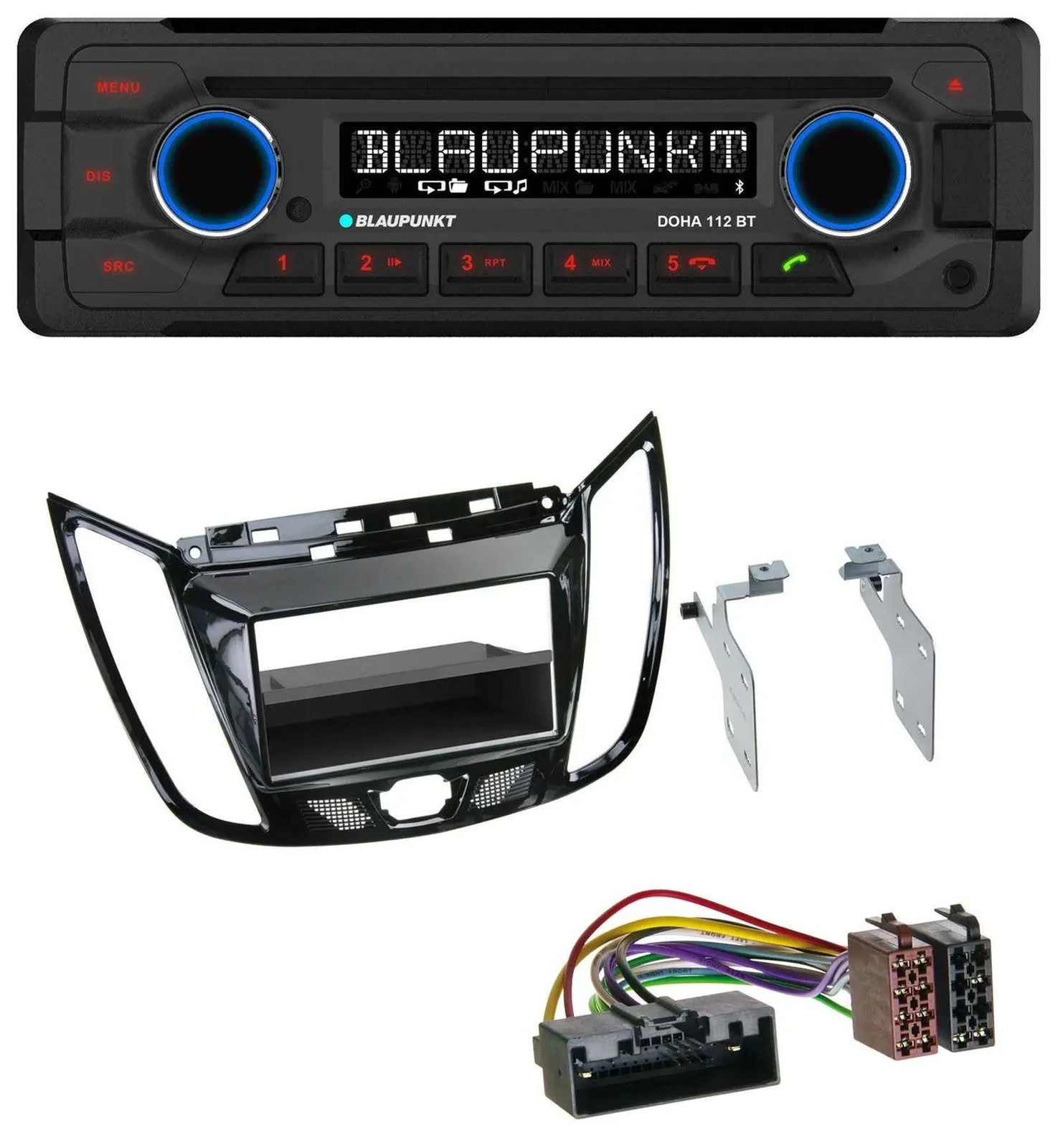 Автомагнитола Blaupunkt CD MP3 Bluetooth USB для Ford C-Max/Kuga, черный (piano black)