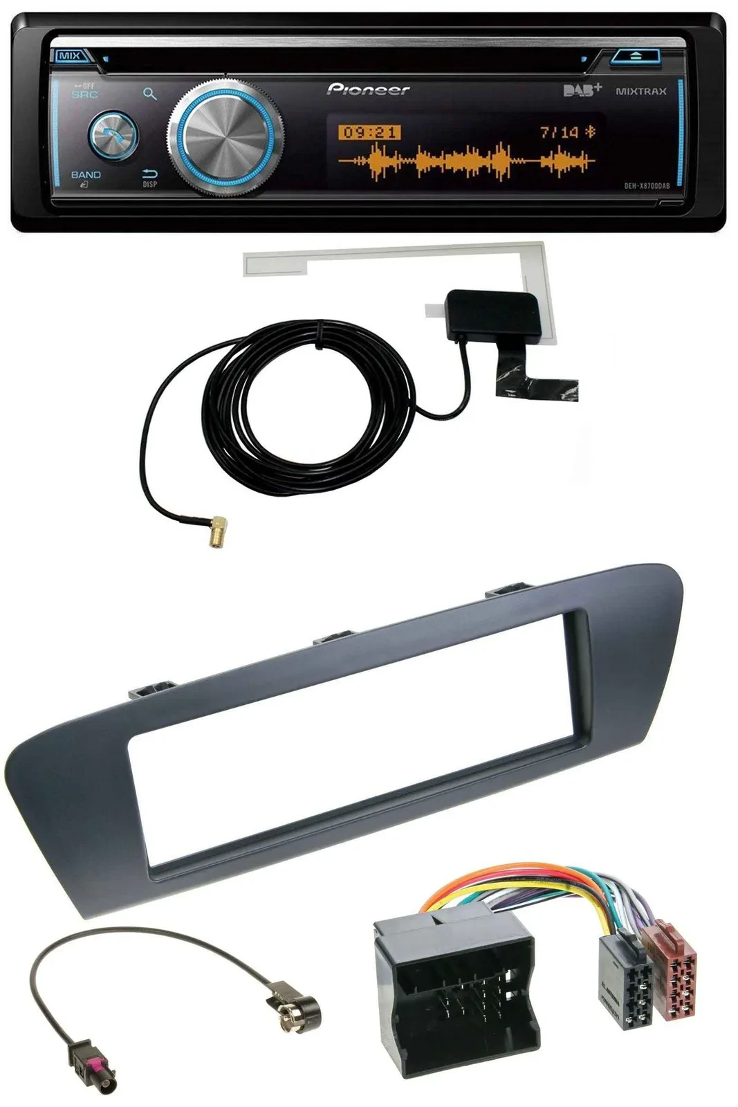 Автомагнитола для Renault Scenic (с 2012) Pioneer Bluetooth, DAB, MP3, USB, CD, серый