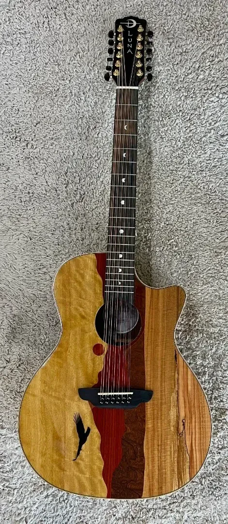 Luna Vista Eagle 12 String  Tropical Wood Acoustic Electric Guitar w/Hard Case
