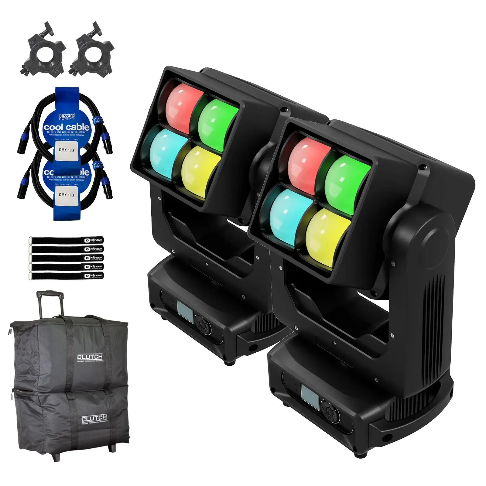 Blizzard Lighting SwitchBlade Flip Hybrid Moving Head 2-Pack with Bags