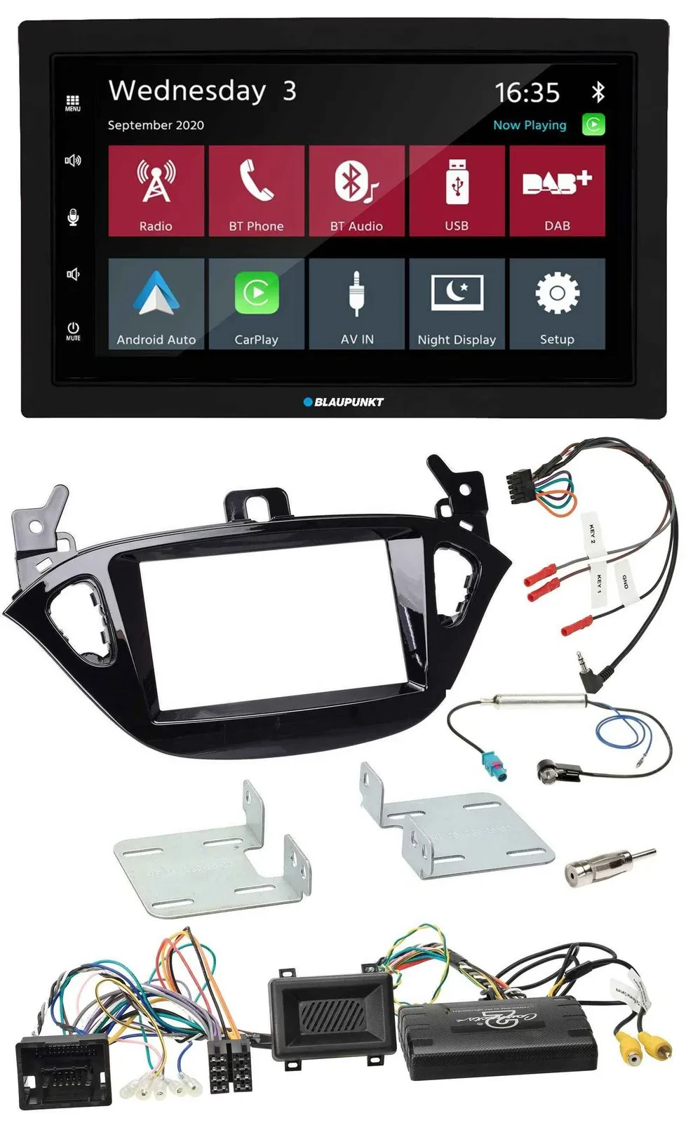 Blaupunkt DAB Bluetooth USB Lenkrad 2DIN Autoradio für Opel Adam Corsa E ab 2013