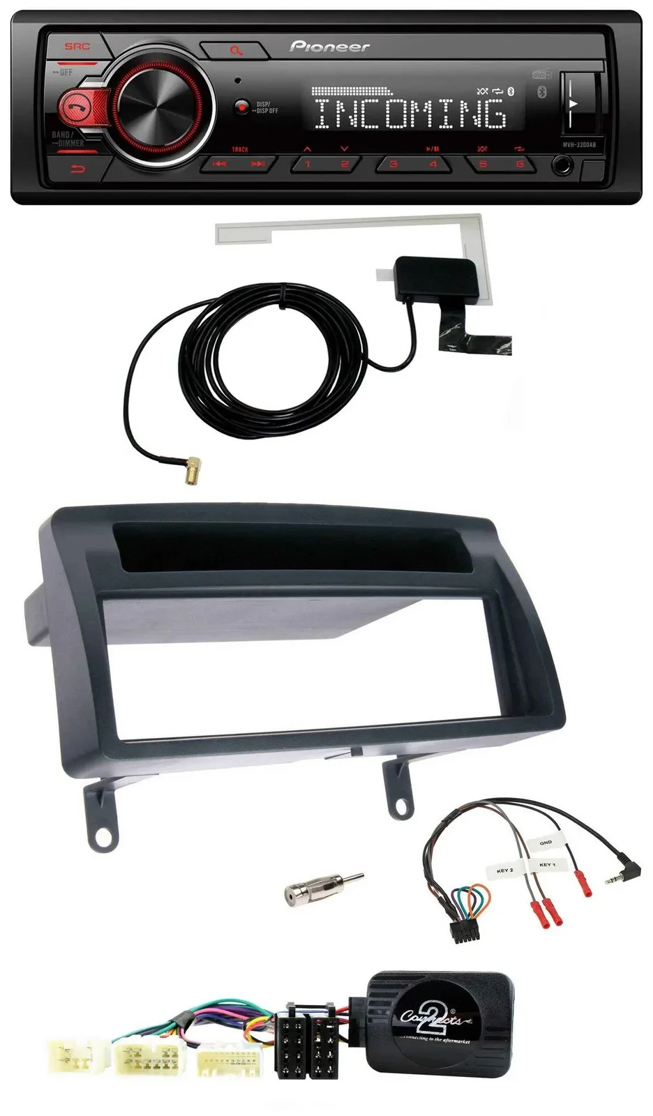 Pioneer USB Lenkrad DAB Bluetooth Autoradio für Toyota Corolla E12 2001-2007 dun