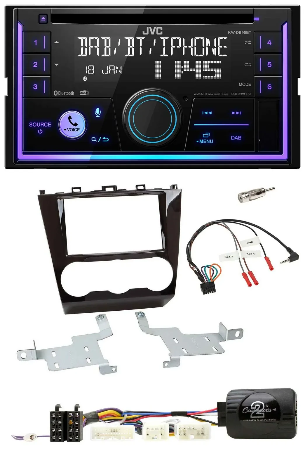 JVC Lenkrad USB 2DIN DAB Bluetooth CD Autoradio für Subaru Forester ab 2015