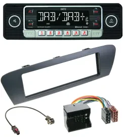 Dietz USB DAB MP3 Bluetooth Autoradio für Renault Scenic (ab 12) - grau