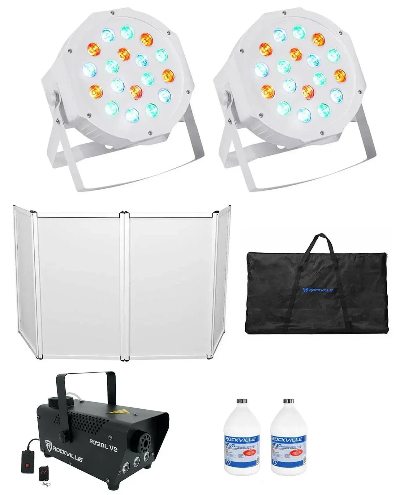 Комплект светового оборудования Rockville RFAAW+(2) Rockpar50 WHT+R720L+RFJG