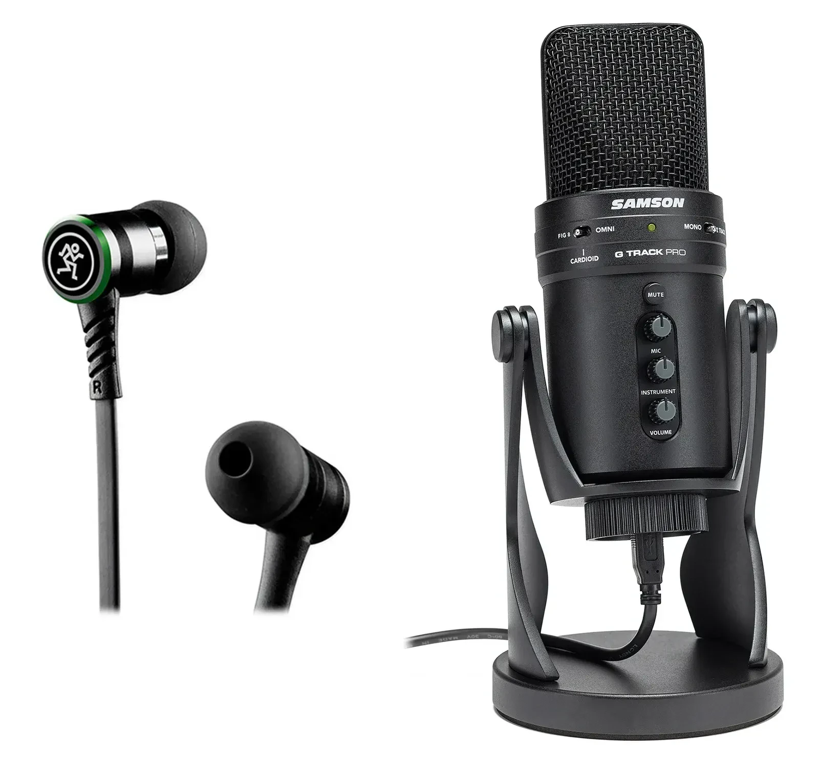 Микрофон проводной Samson G-Track Pro USB (набор) с наушниками Mackie CR-Buds