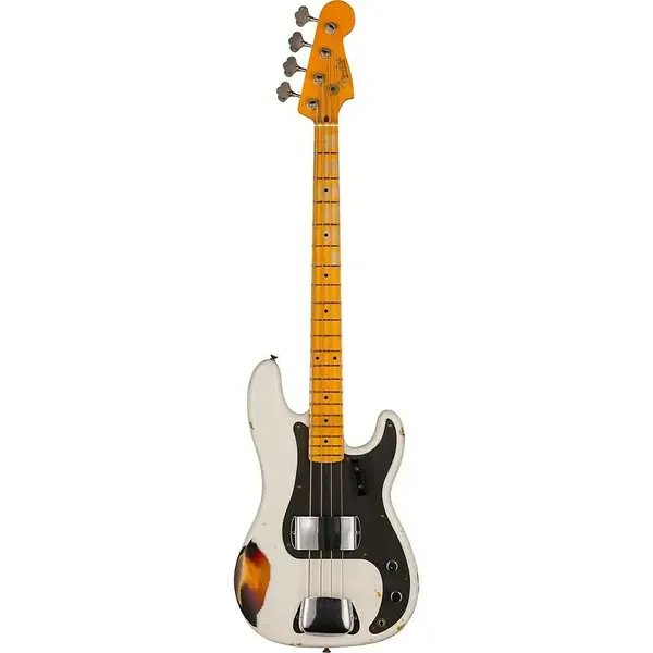 Бас-гитара Fender Custom Shop Limited Edition 58 Precision Bass Relic Aged Olympic White/Chocolate 3-Color Burst