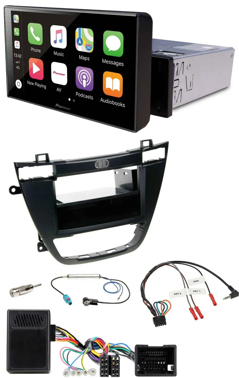 Pioneer Bluetooth Lenkrad DAB USB Autoradio für Opel Insignia ab 08 schwarz