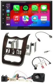 Kenwood Lenkrad USB DAB 2DIN Bluetooth Autoradio für Dacia ab 12 dunkelbraun