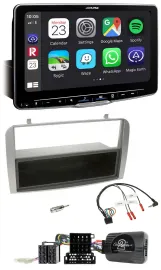Автомагнитола Alpine Bluetooth USB DAB для Alfa Romeo GT/147 (2007–2010) серебристая с поддержкой кнопок на руле
