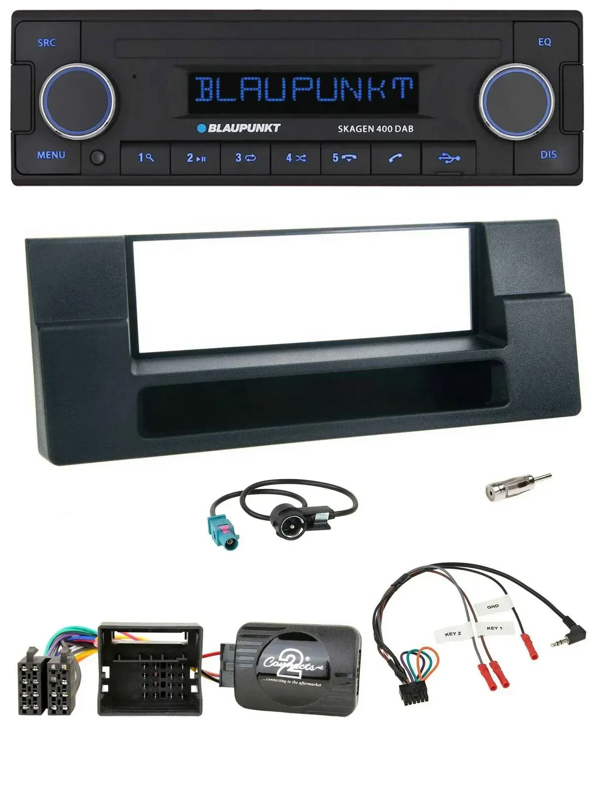 Blaupunkt DAB USB Bluetooth Lenkrad Autoradio für BMW 5er E39 X5 Quadlock Ablage