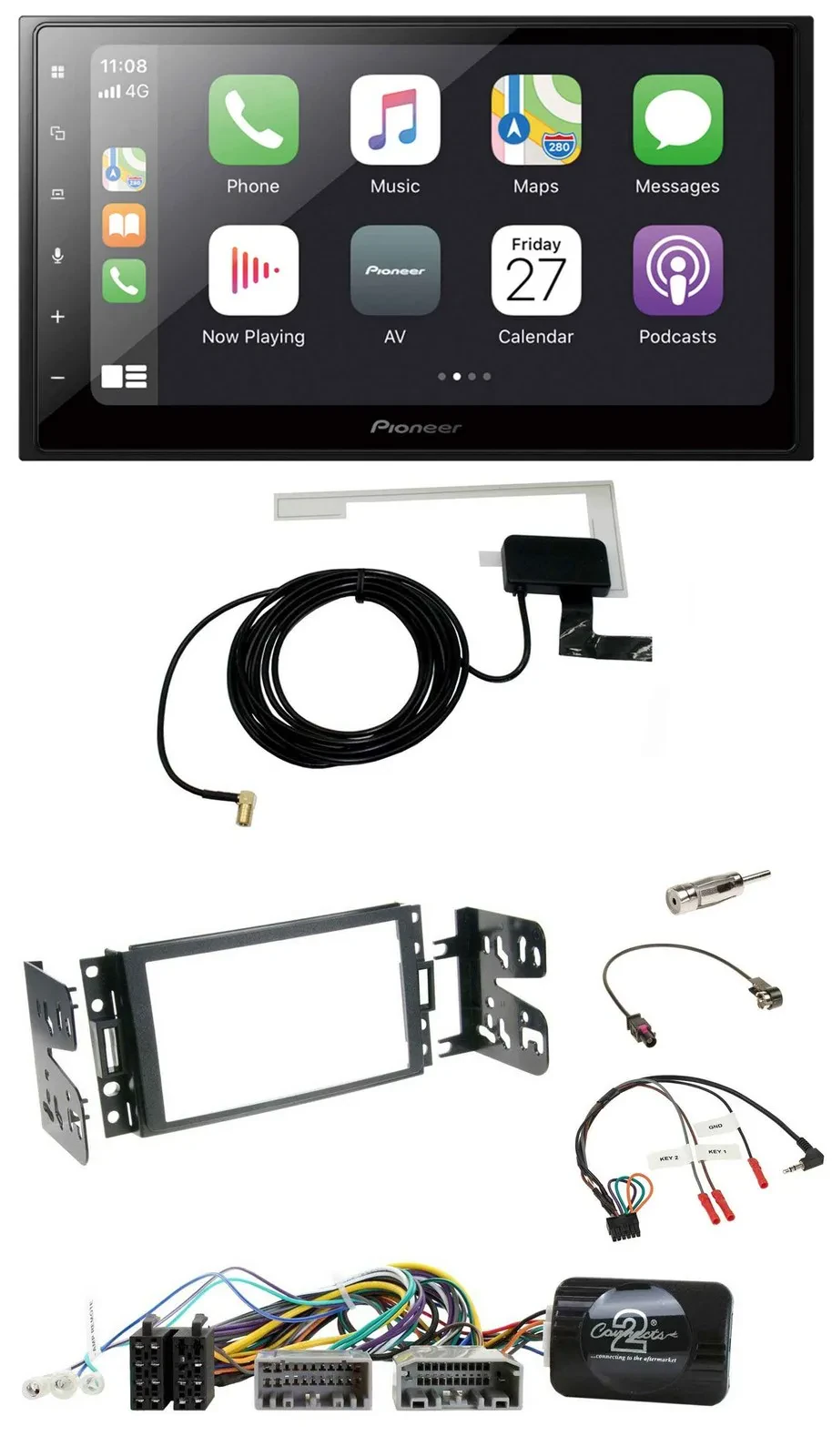 Автомагнитола Pioneer 2 DIN Bluetooth, DAB, USB для Jeep Grand Cherokee 2011–2020