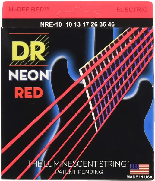 Струны для электрогитары DR Strings NRE-10 Neon Red 10-46