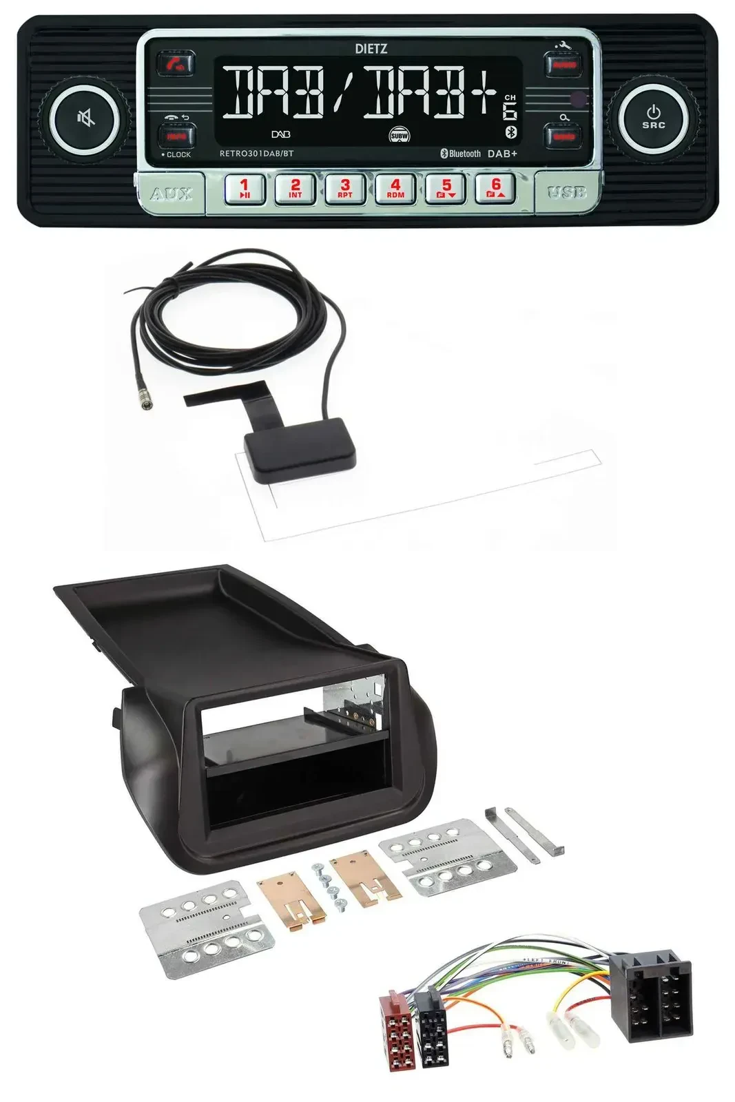 Автомагнитола для Fiat Fiorino (с 2008) Dietz DAB, Bluetooth, USB, MP3