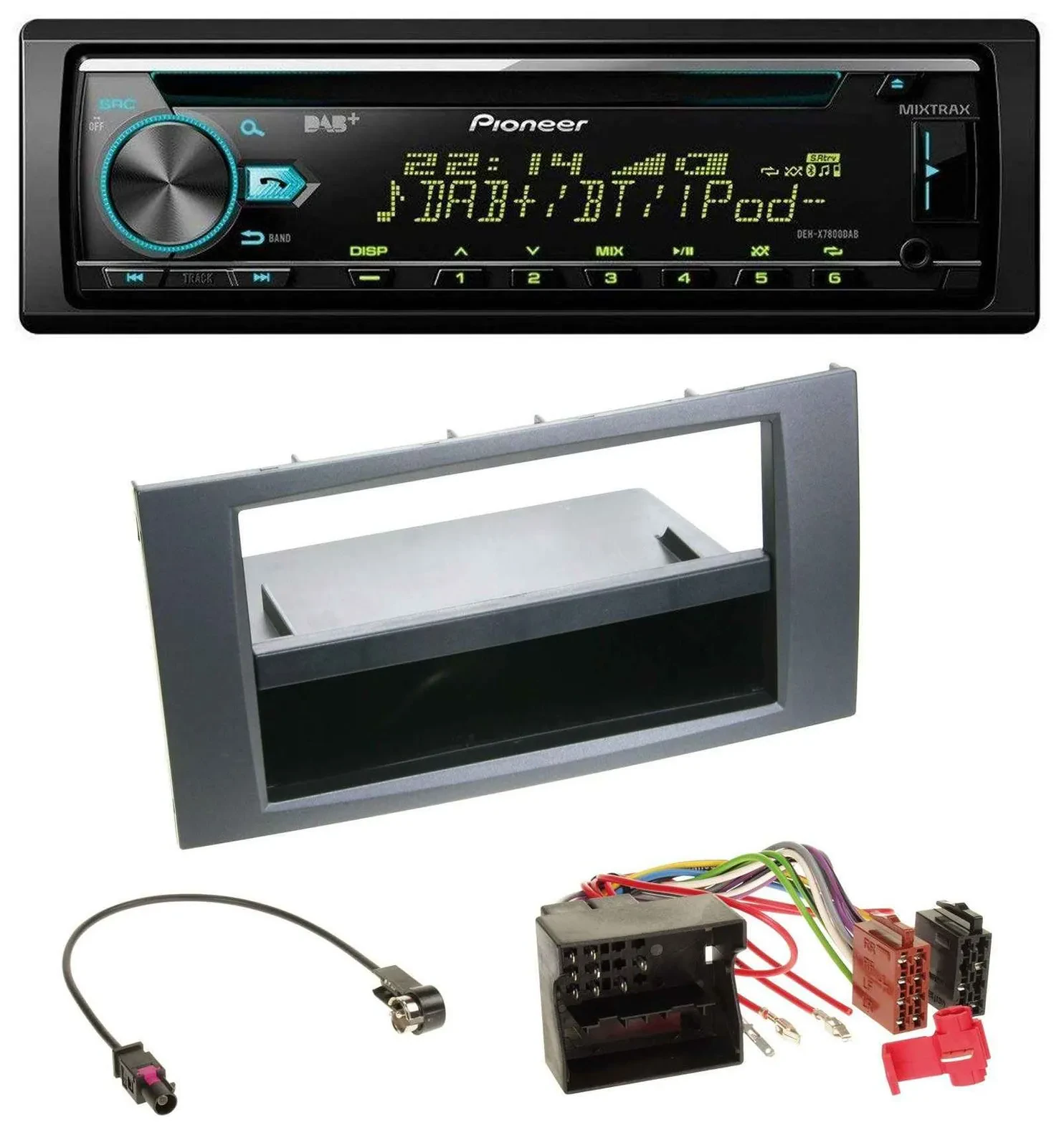 Pioneer DAB MP3 CD USB Bluetooth Autoradio für Ford Fiesta Focus 04-08 anthrazit