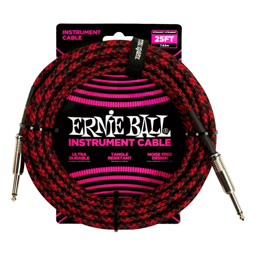 Инструментальный кабель Ernie Ball 6398 7.5 Braided Red Black