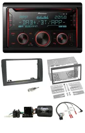Pioneer 2DIN DAB Lenkrad Bluetooth USB CD Autoradio für Fiat Idea 2006-2012 grau