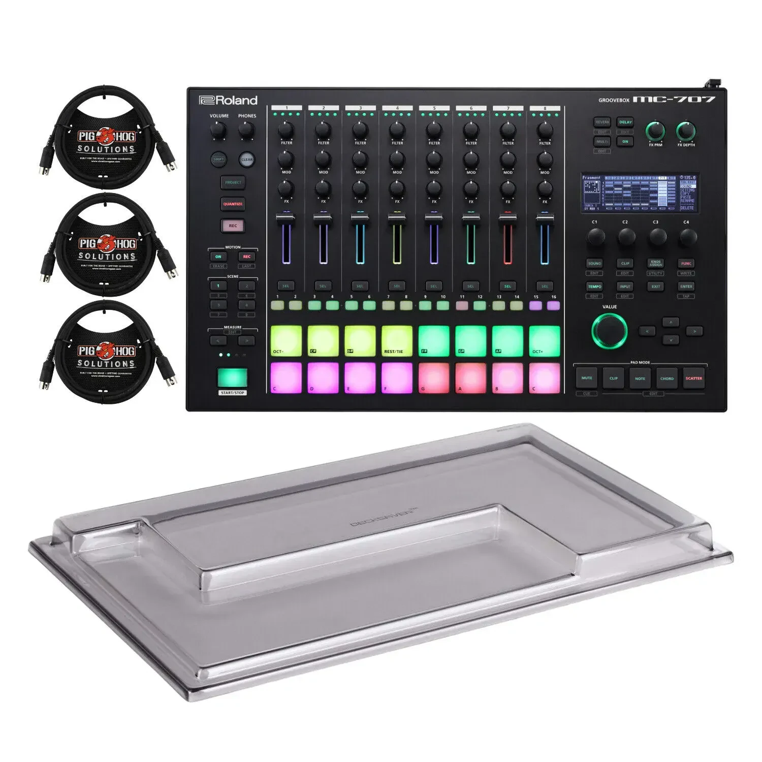 Секвенсор Roland MC-707 с аксессуарами