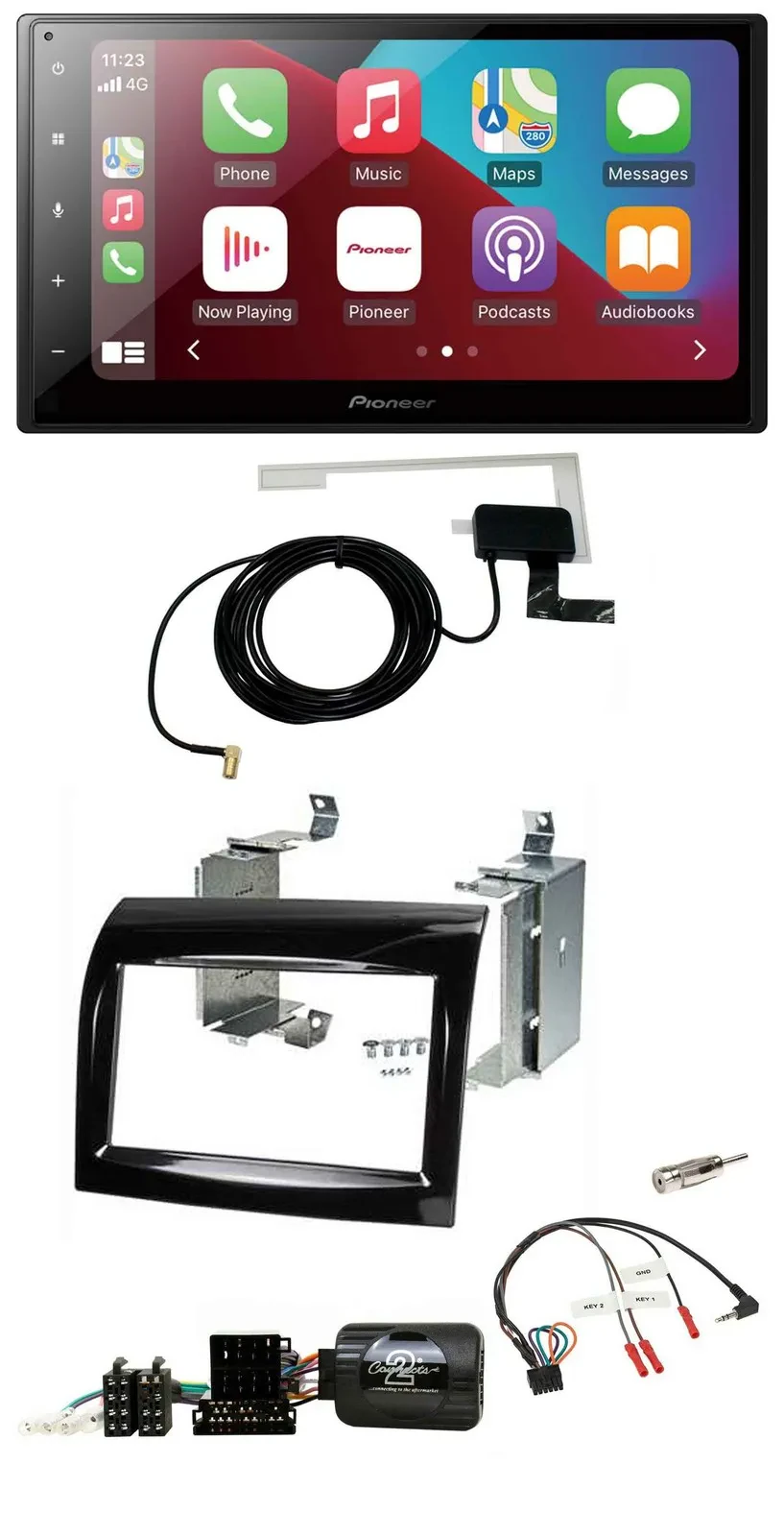 Автомагнитола Pioneer 2DIN USB Bluetooth DAB для Fiat Ducato 2012–2015, поддержка кнопок на руле, Piano Black