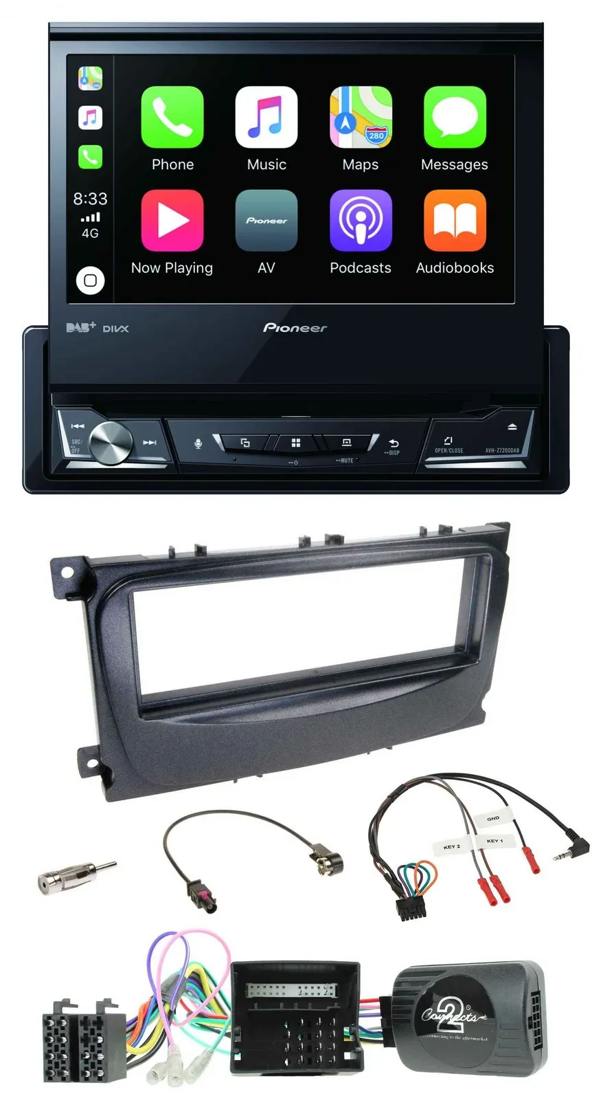 Pioneer DVD Bluetooth DAB USB Lenkrad Autoradio für Ford C-Max Can 07-10 Focus s