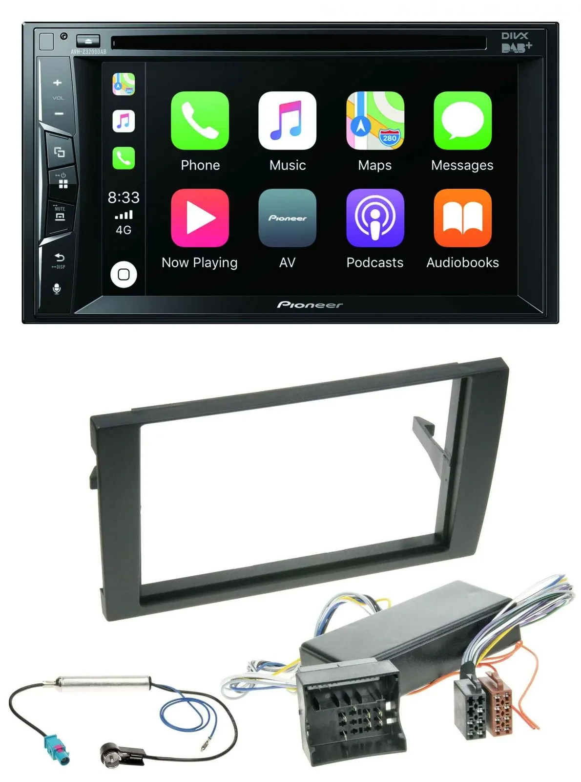 Pioneer MP3 USB DVD Bluetooth DAB 2DIN Autoradio für Audi A4 04-08 B7 Bose Aktiv