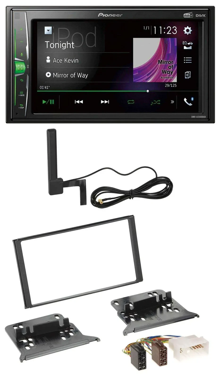 Pioneer MP3 DAB AUX 2DIN Bluetooth Autoradio für Kia Sorento BL 2006-2009
