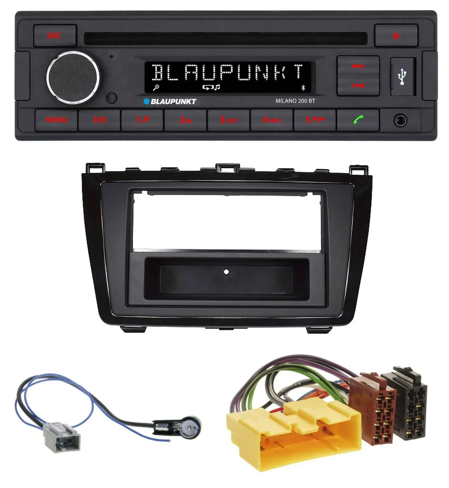 Автомагнитола Blaupunkt MP3 USB CD Bluetooth AUX для Mazda 6 (2008–2012), глянцевая