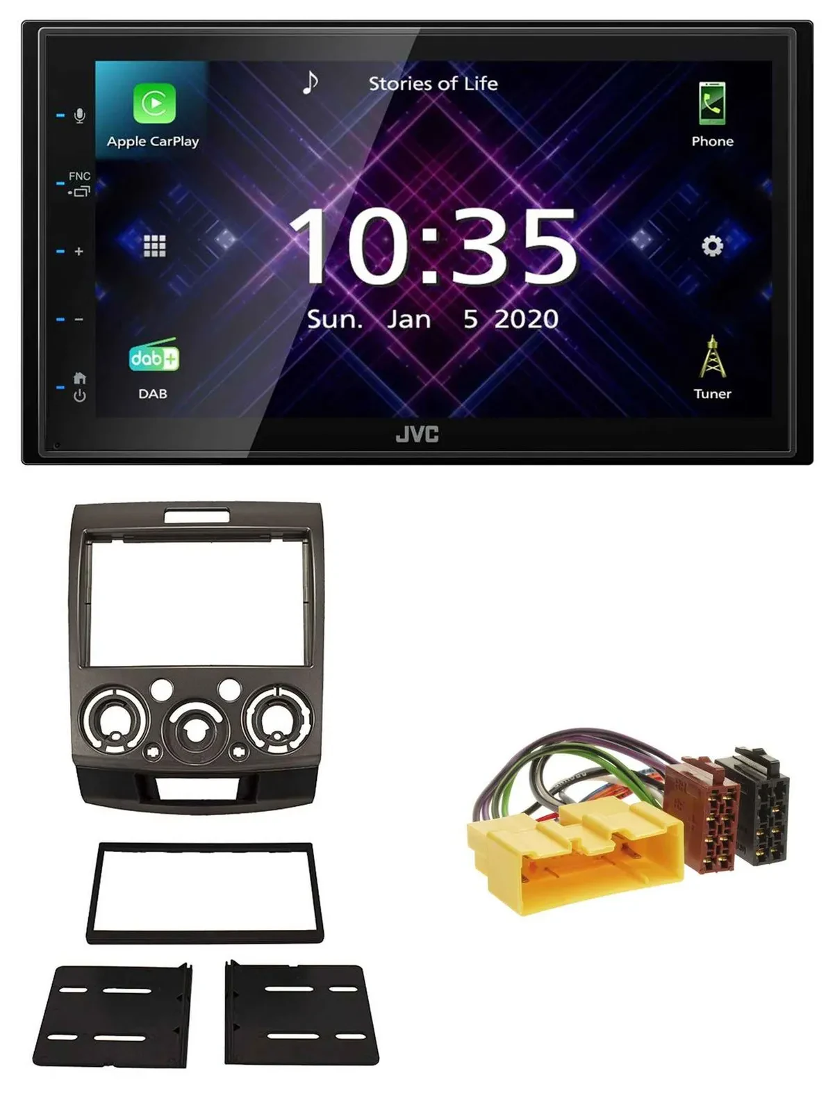 JVC DAB 2DIN MP3 Bluetooth USB Autoradio für Ford Ranger Mazda BT50 ab 06