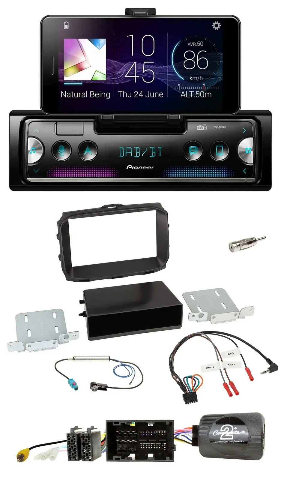Pioneer USB Lenkrad Bluetooth DAB Autoradio für Alfa Giulietta 940 Facelift 2014
