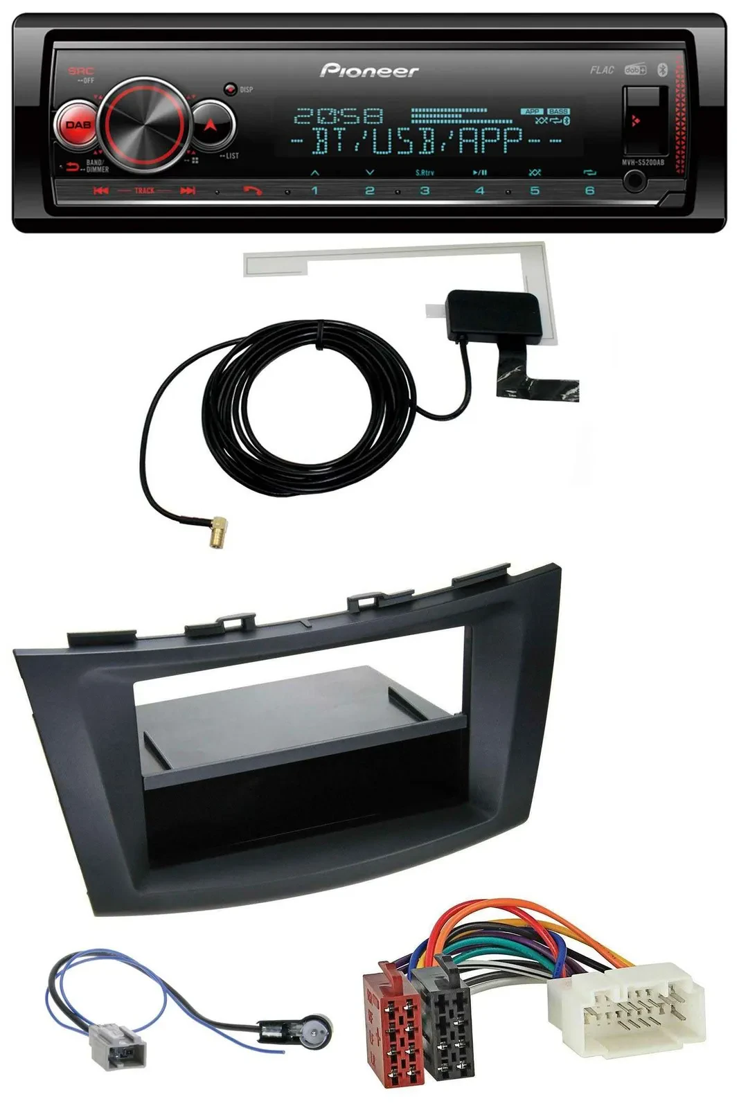 Pioneer Bluetooth DAB USB MP3 Autoradio für Suzuki Swift (FZ/NZ, ab 2010)