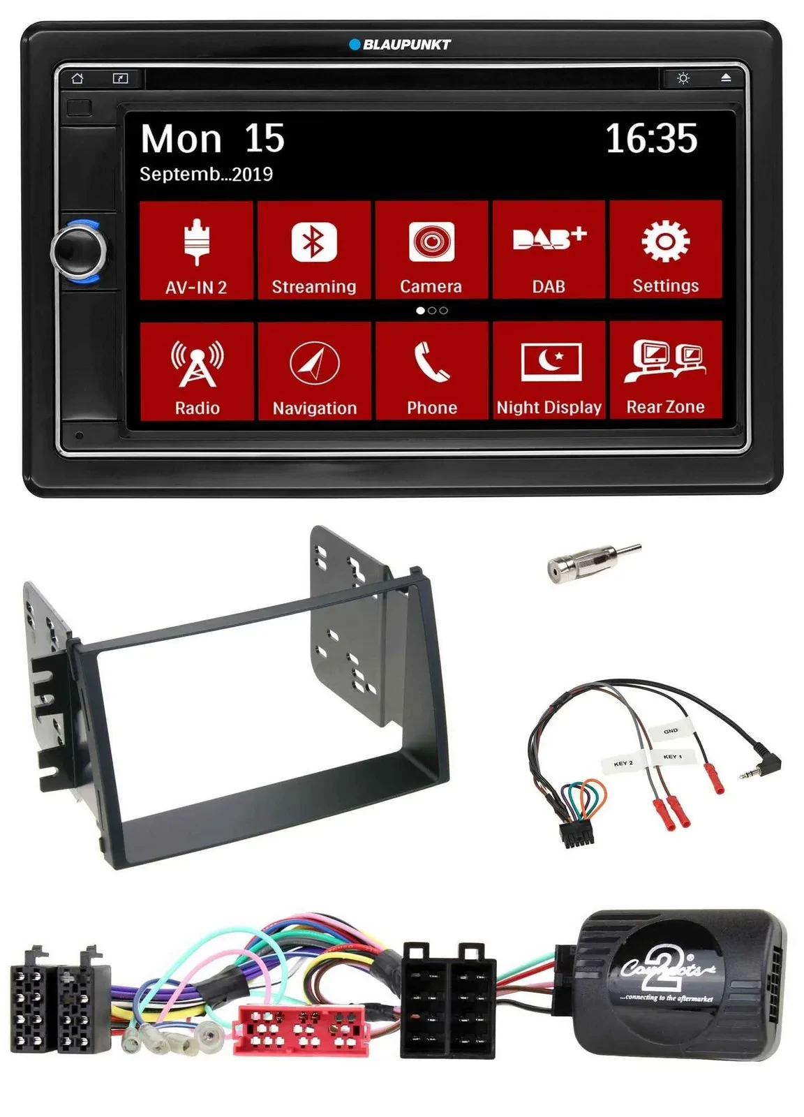Blaupunkt 2DIN USB DAB Lenkrad Bluetooth TMC Navigation für Kia Soul 2009-2011