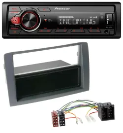 Автомагнитола для Fiat Idea (350, 03–11) Pioneer Bluetooth USB DAB MP3, серый