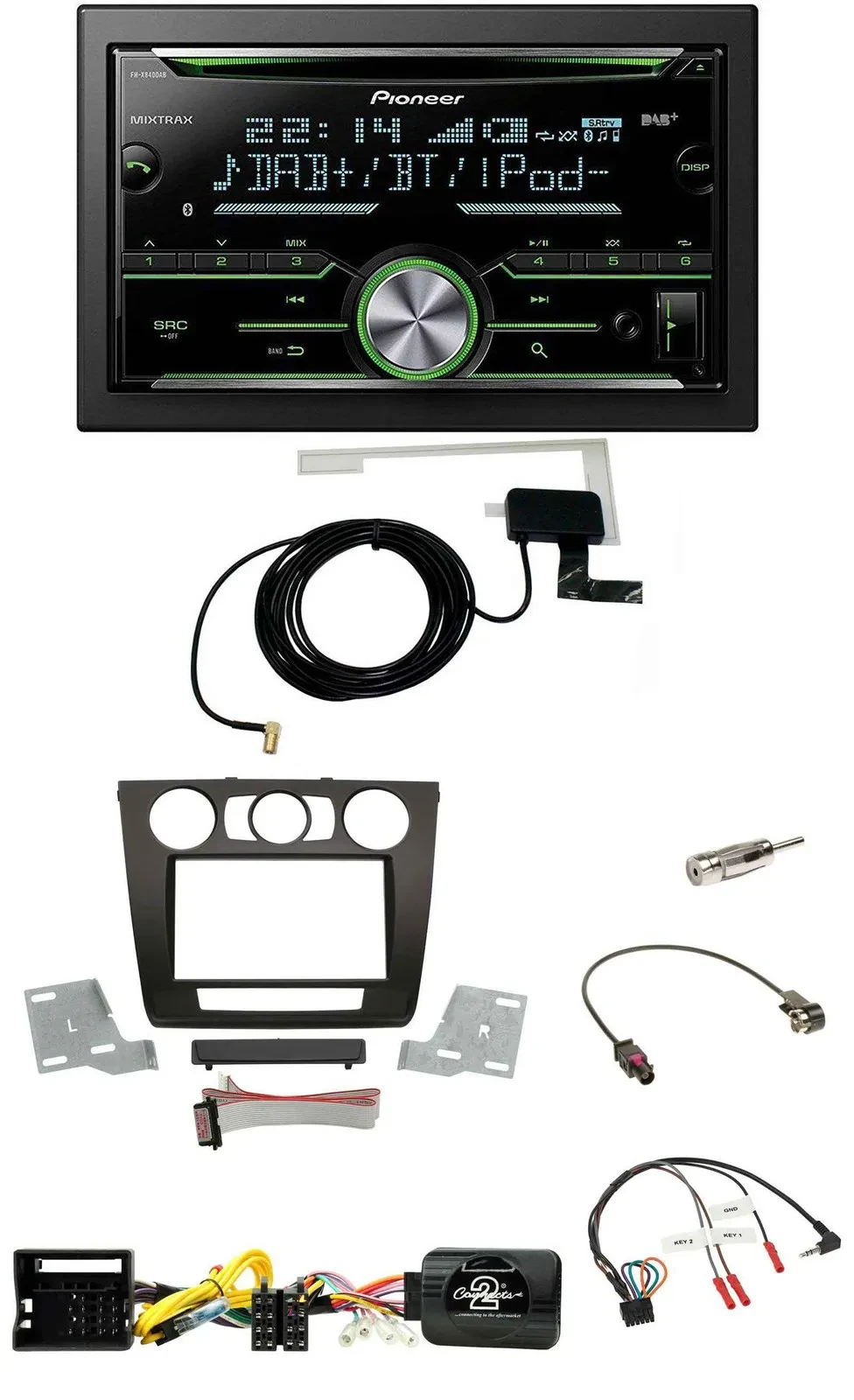Pioneer CD USB Lenkrad Bluetooth 2DIN DAB Autoradio für BMW 1er man. Klima E87/E