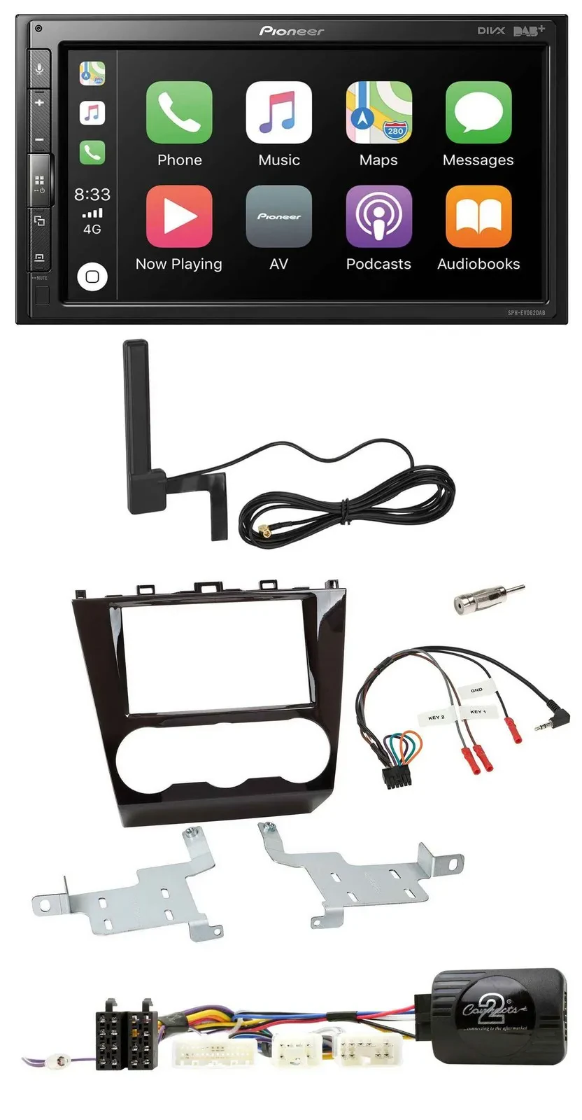 Автомагнитола Pioneer 2 DIN USB, Bluetooth, DAB для Subaru Forester (с 2015), совместима с кнопками на руле