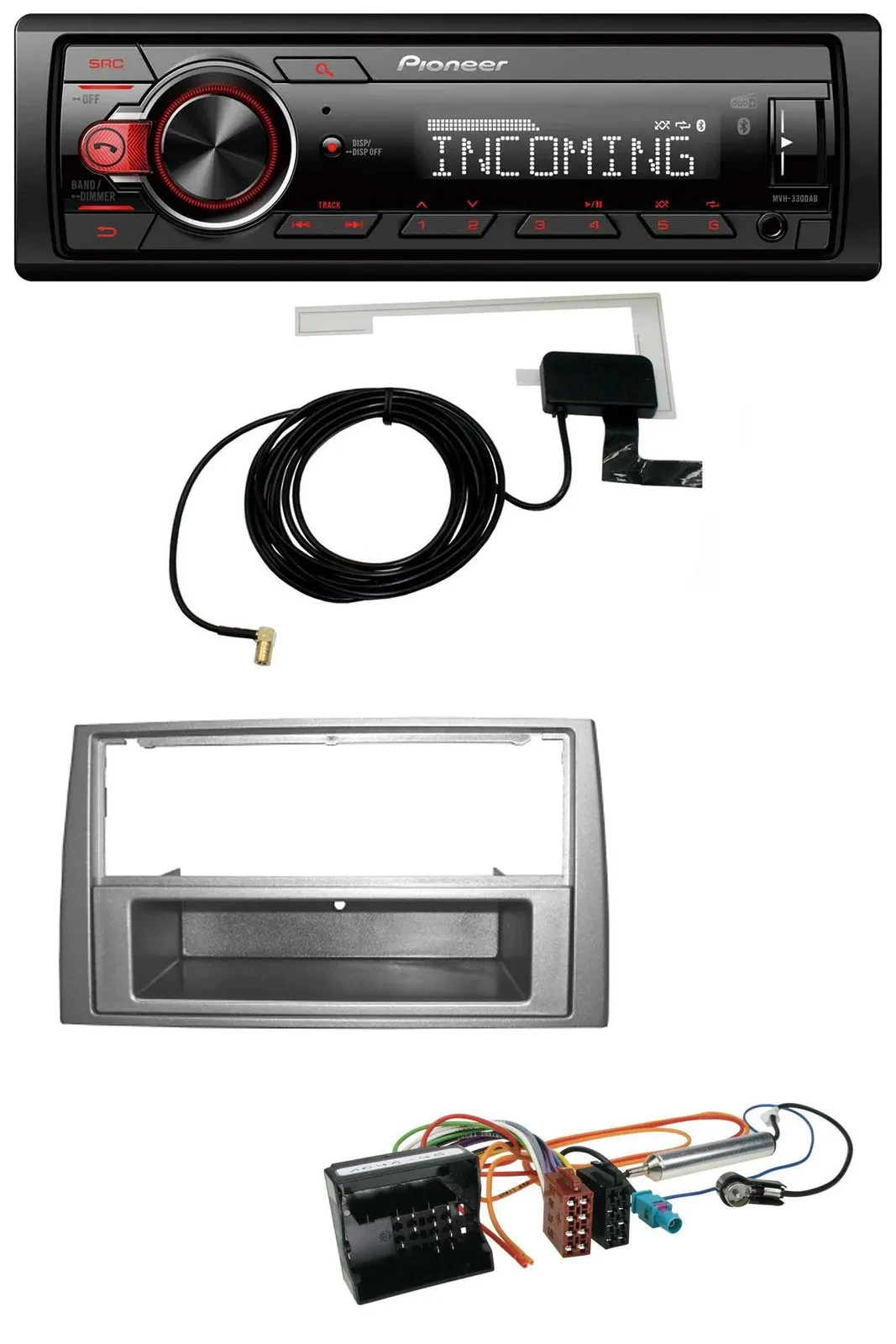 Pioneer MP3 AUX CD DAB USB Autoradio für Peugeot 308 07-09 dunkelsilber