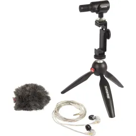 Shure Videography Kit, Silver/Clear #MV88+SE215-CL