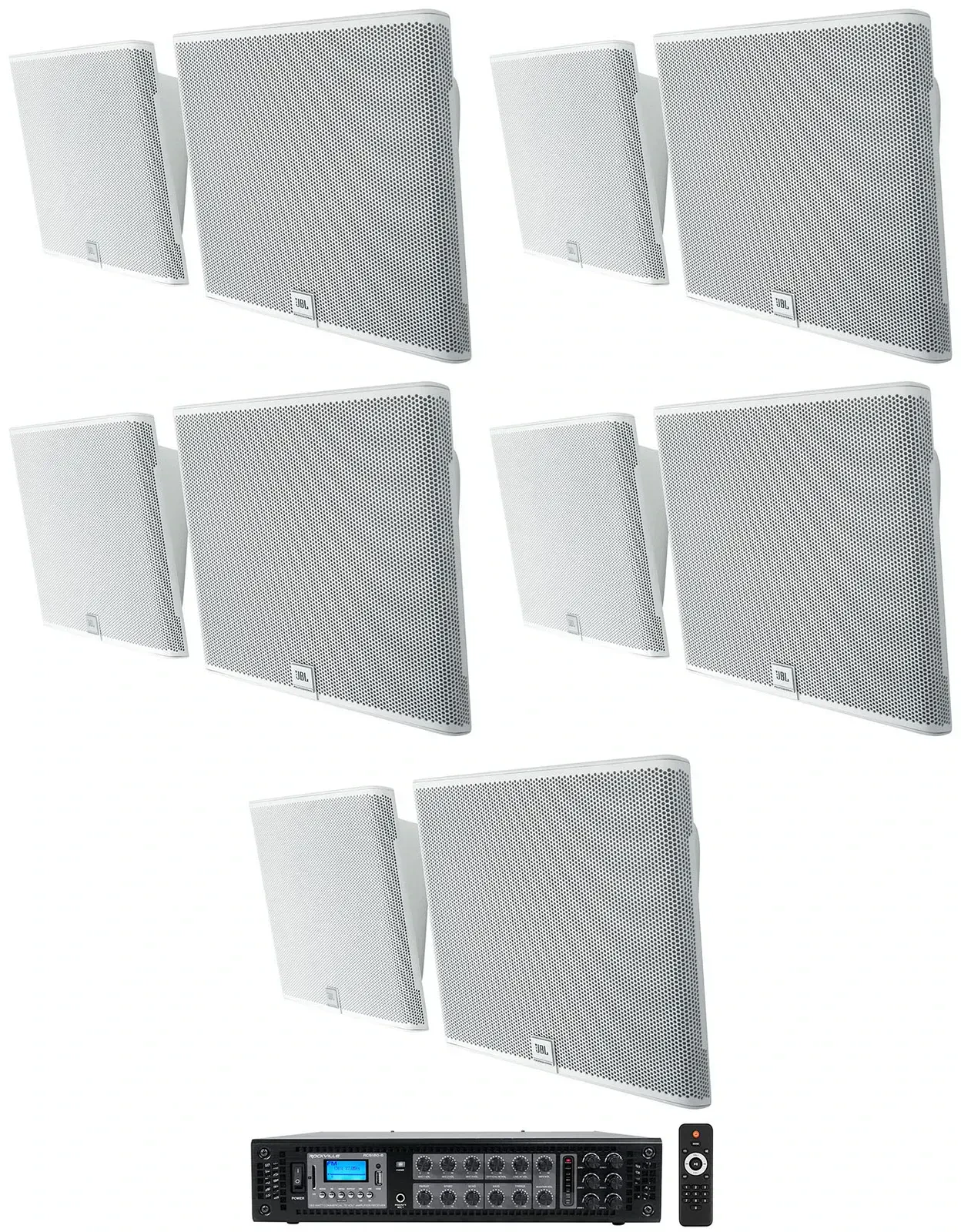 Настенная акустика JBL SLP12/T White с усилителем (10 штук)