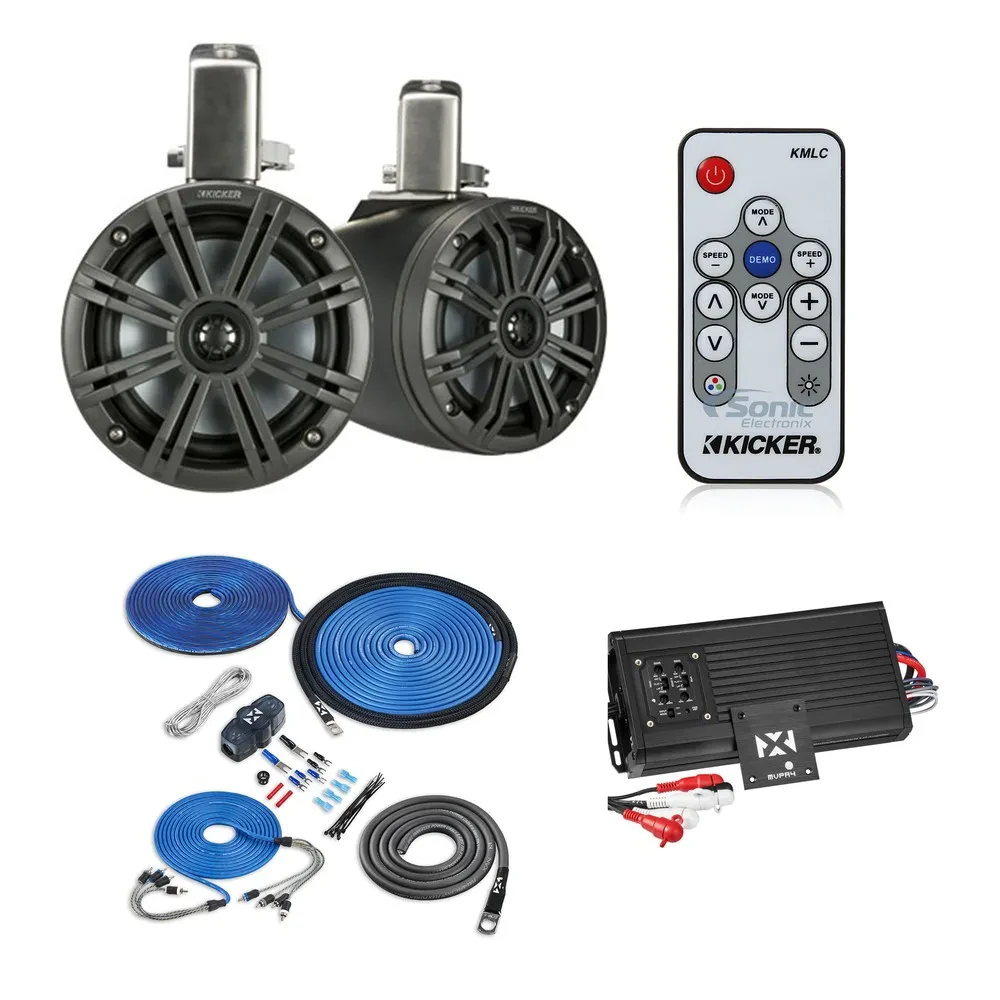 Акустическая система Kicker KMTC65 6.75", коаксиальная (набор, 2 шт.), в комплекте MVPA4, XKIT84, 41KMLC