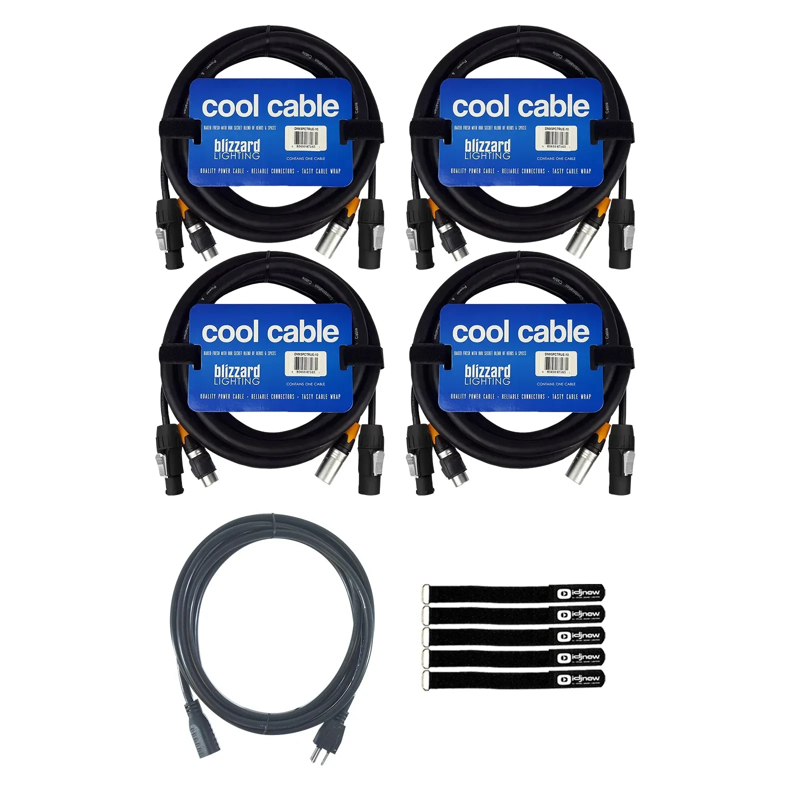 DMX-кабель Blizzard DMX5PCT-50 Black 15 м с аксессуарами (4 штуки)