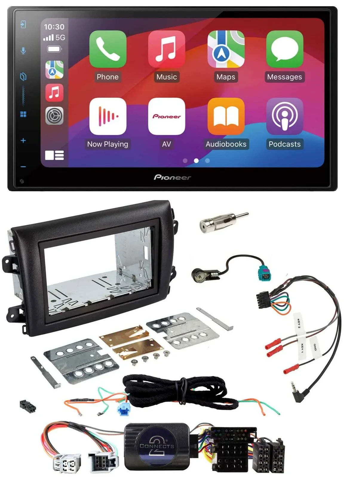 Pioneer DAB USB Lenkrad Bluetooth 2DIN Autoradio für Fiat Ducato Serie 8 ab 2021