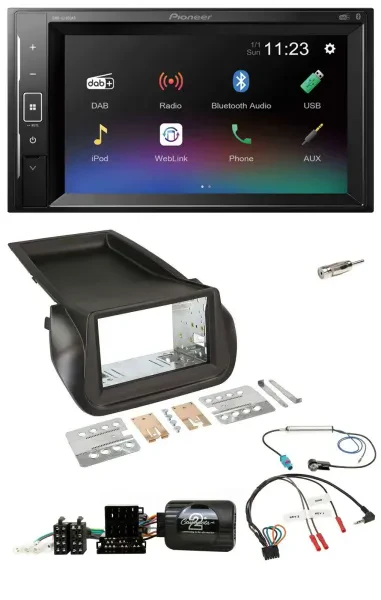 Pioneer DAB Lenkrad 2DIN Bluetooth USB Autoradio für Citroen Nemo Peugeot Bipper