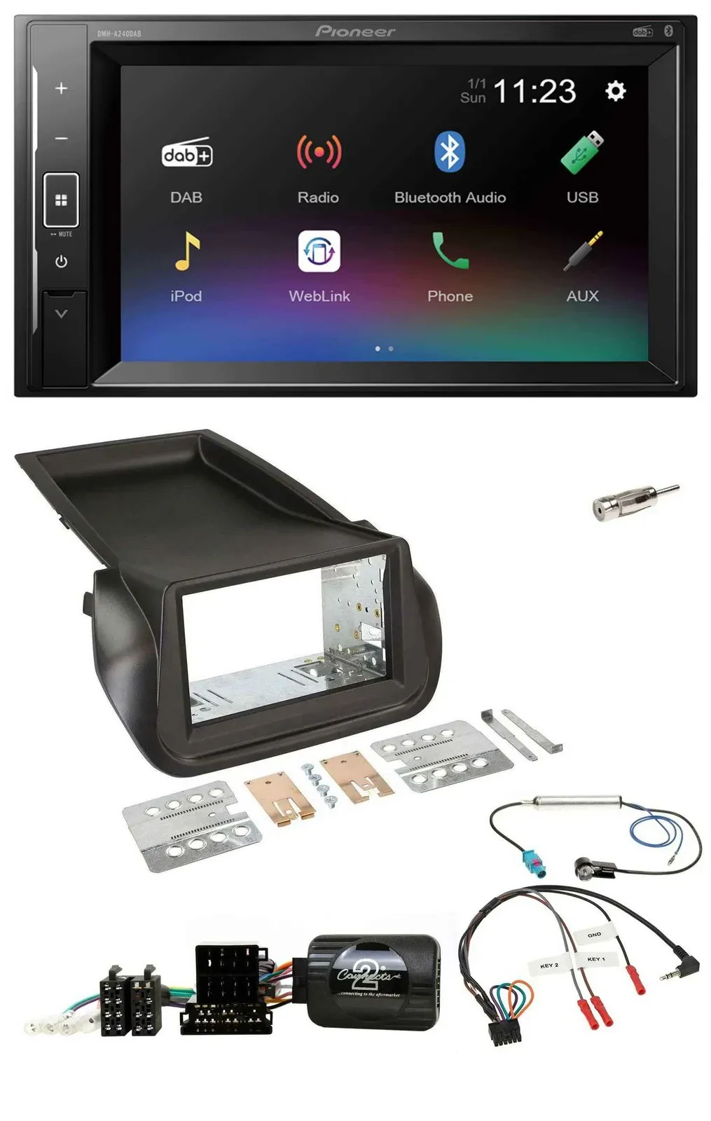 Автомагнитола для Citroen Nemo / Peugeot Bipper Pioneer 2DIN DAB Bluetooth USB