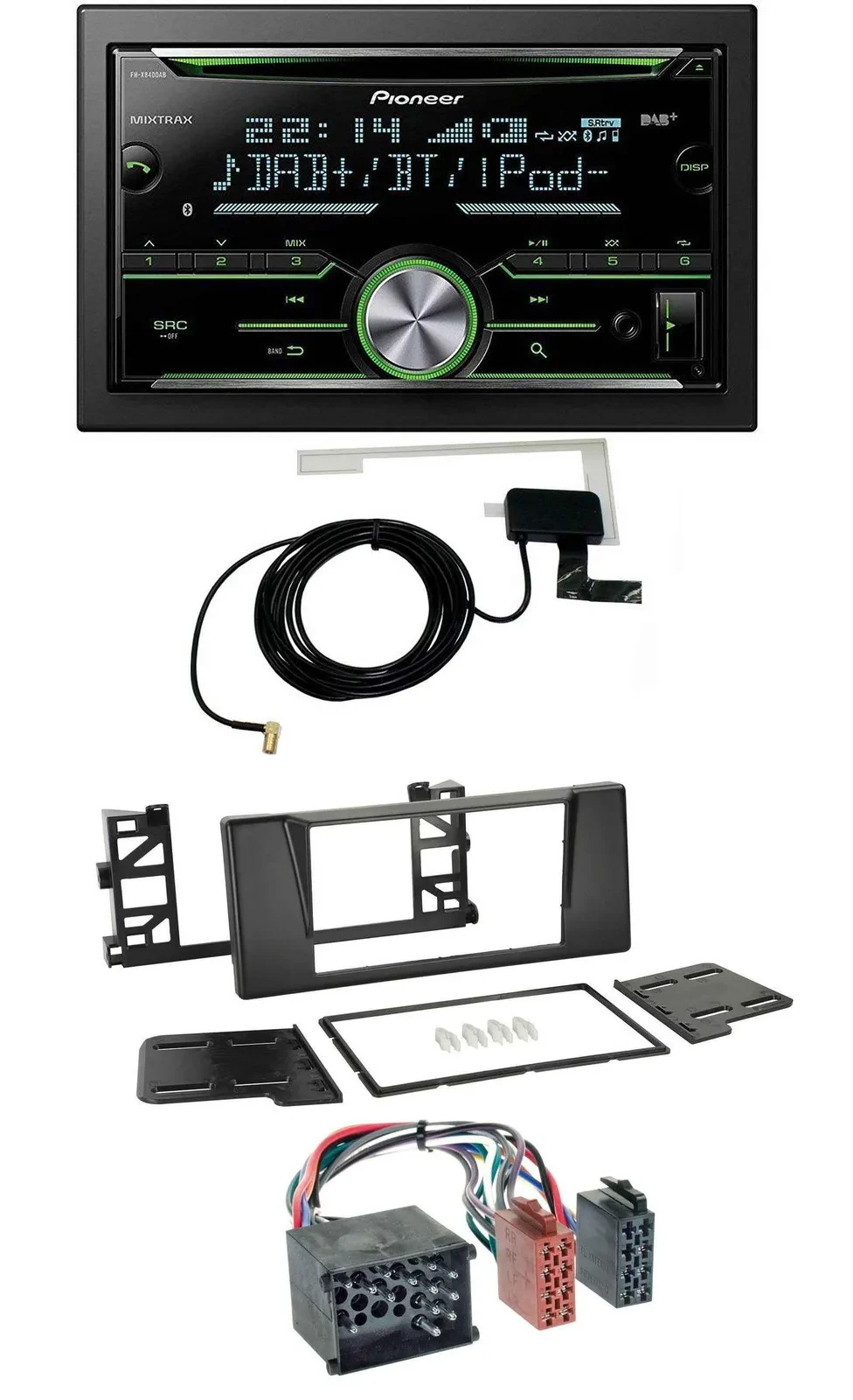 Автомагнитола для BMW 5 (E39), X5 Pioneer 2-DIN, CD, USB, MP3, Bluetooth, DAB, круглый пин (Rundpin)