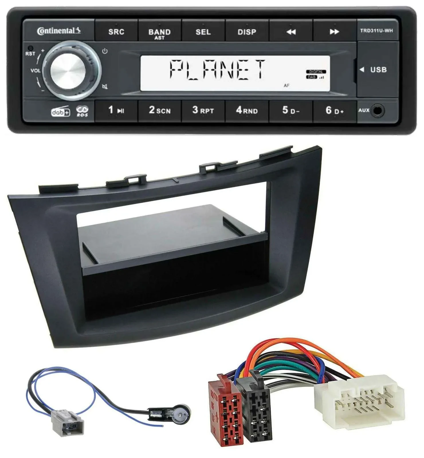 Continental MP3 AUX USB DAB 1DIN Autoradio für Suzuki Swift (FZ/NZ, ab 2010)