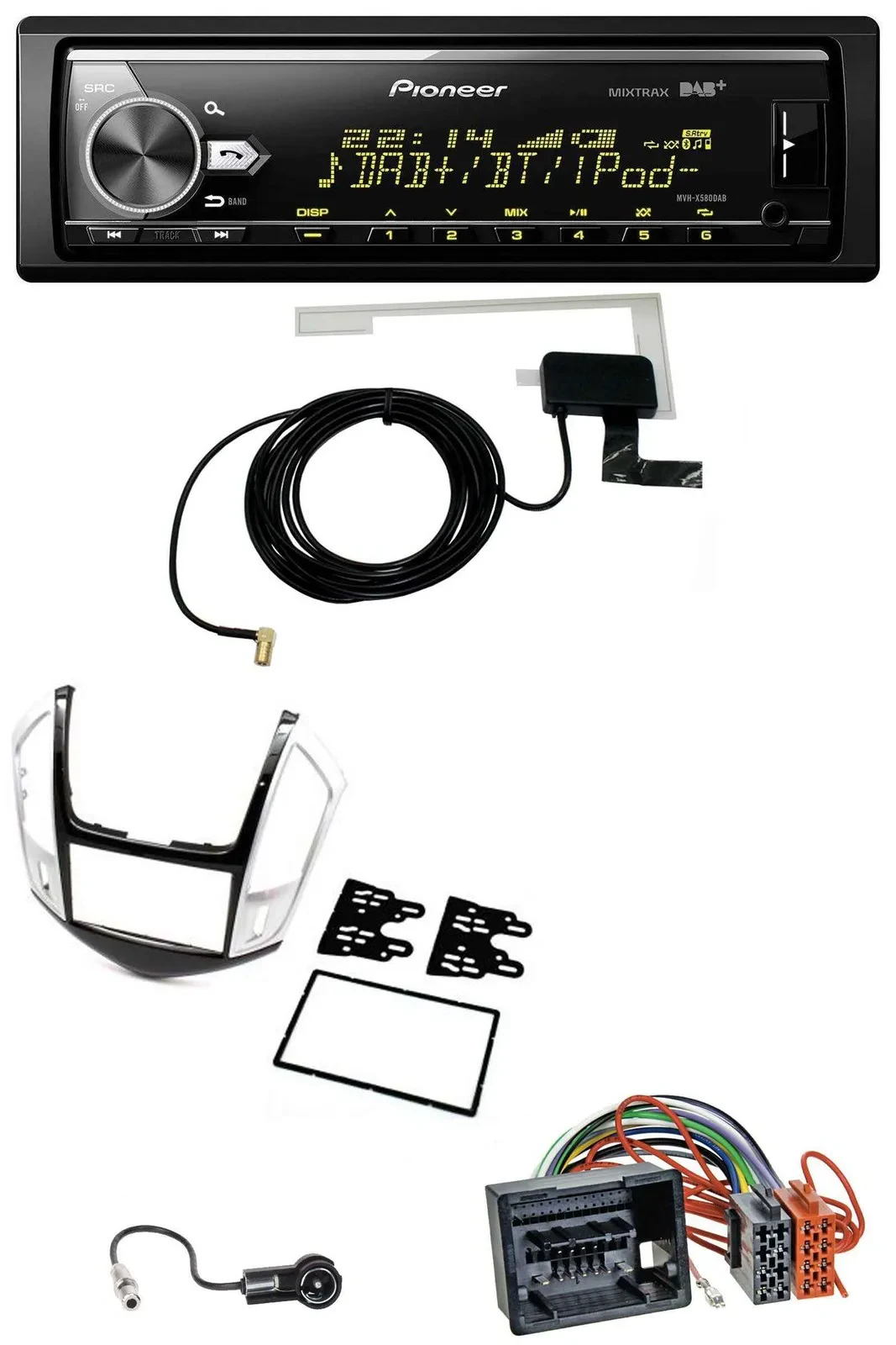 Pioneer Bluetooth DAB USB MP3 Autoradio für Chevrolet Cruze 2011-2016 silber