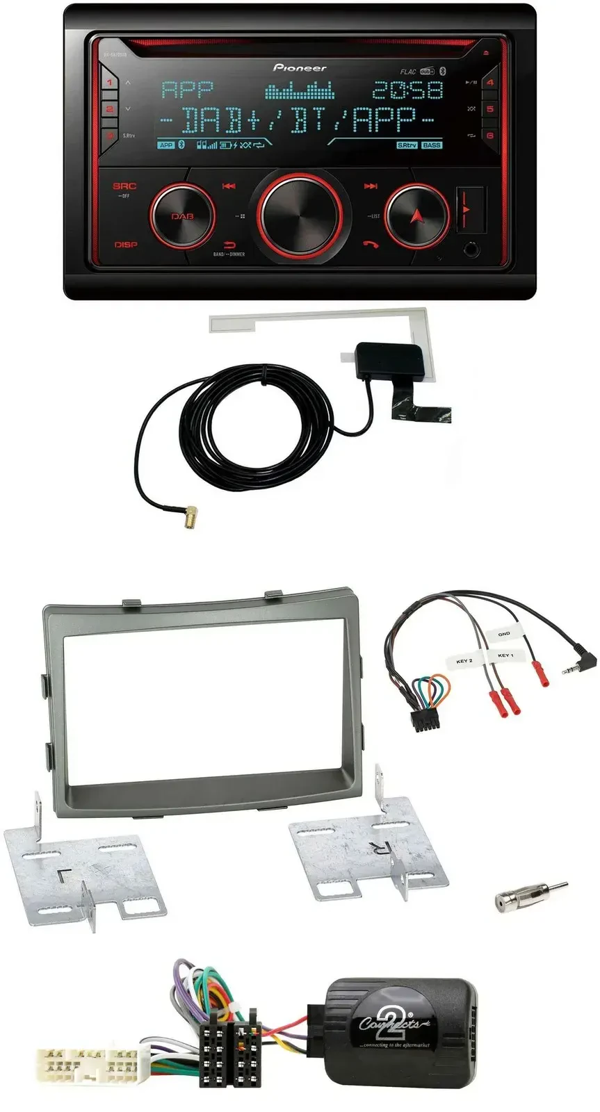 Pioneer 2DIN Lenkrad DAB USB CD Bluetooth Autoradio für SSangYong Rodius ab 2013