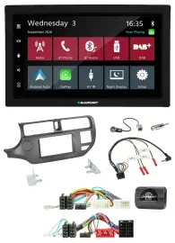 Blaupunkt DAB Bluetooth USB Lenkrad 2DIN Autoradio für Kia Rio 11-15 UB anthrazi