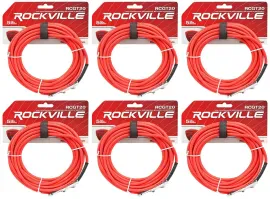 Инструментальный кабель Rockville RCGT20R Red 6.1 м (6 штук)